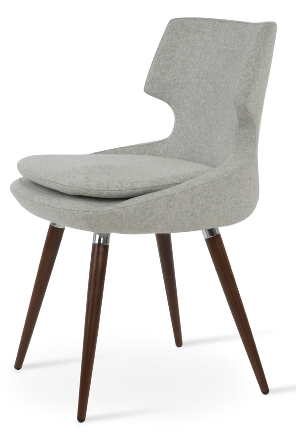 Soho Concept Patara Ana Dining Chair With Premium Camira Blazer Wool, 10-year Guarantee, Walnut Finish & Style Walnut,Silver  Soho-concept-dining-chair-05071