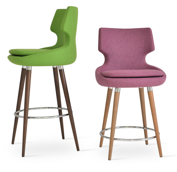 Soho Concept Patara Dr. Premium Wood Barstools With Camira Era Fabric - 10-year Guarantee & Elegant Design Walnut  Soho-concept-dining-chair-09147