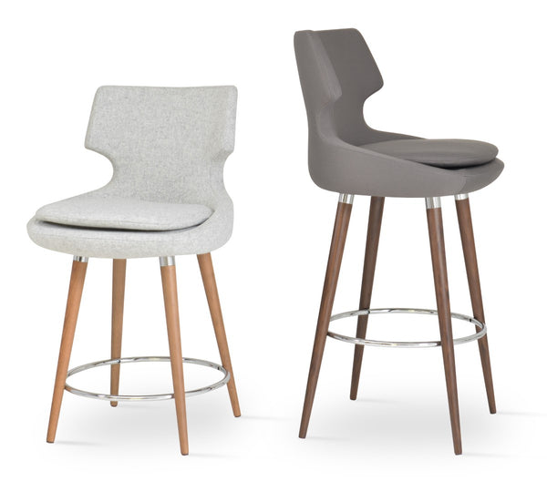 Soho Concept Patara Bar & Counter Stools - Luxurious Upholstery, Solid Wood, 10-year Guarantee, Stylish Design Walnut,Silver,Grey  Soho-concept-dining-chair-09146