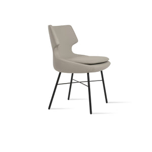 Soho Concept Patara Cross Dining Chair - Stylish Soft Black Leatherette, Sturdy Steel Base & 2-year Guarantee Black,Light Grey  Soho-concept-dining-chair-05124
