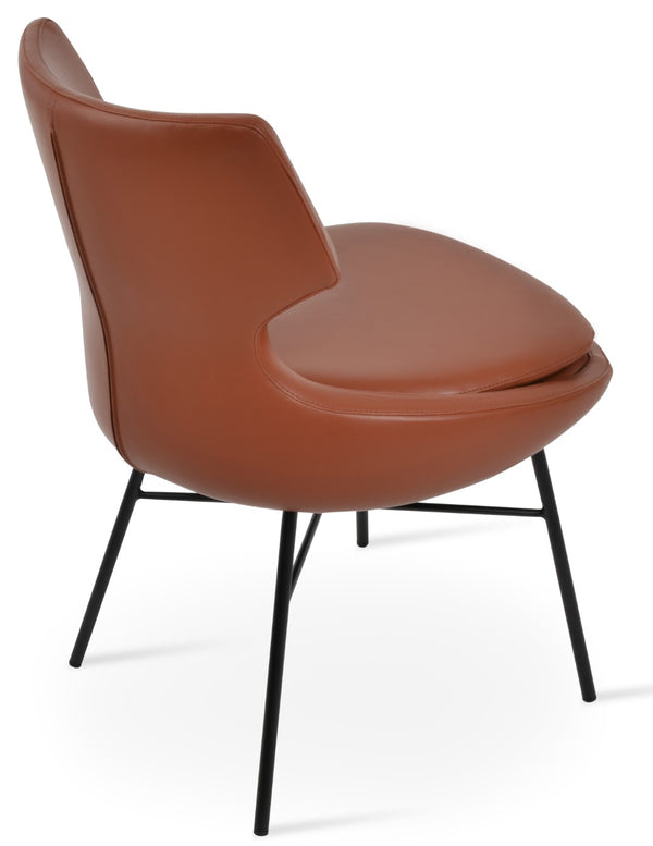 Soho Concept Patara Cross Dining Chair - Stylish Soft Black Leatherette, Sturdy Steel Base & 2-year Guarantee Black  Soho-concept-dining-chair-05119