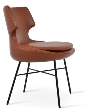 Soho Concept Patara Cross Dining Chair - Stylish Soft Black Leatherette, Sturdy Steel Base & 2-year Guarantee Black  Soho-concept-dining-chair-05119