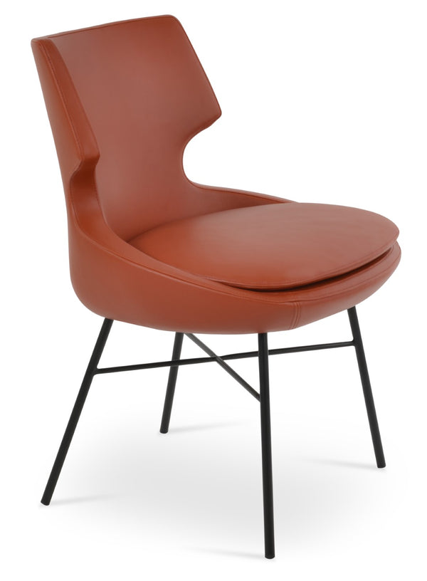 Soho Concept Patara Cross Dining Chair - Stylish Soft Black Leatherette, Sturdy Steel Base & 2-year Guarantee Black  Soho-concept-dining-chair-05123