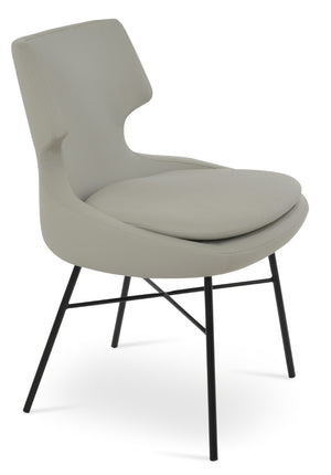 Soho Concept Patara Cross Dining Chair - Stylish Soft Black Leatherette, Sturdy Steel Base & 2-year Guarantee Black,Light Grey  Soho-concept-dining-chair-05125