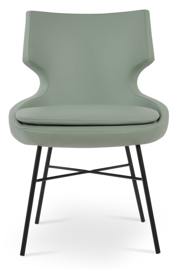 Soho Concept Patara Cross Dining Chair - Stylish Camira Era Fabric, Durable Steel Base, 10-year Guarantee, Black Black  Soho-concept-dining-chair-05117