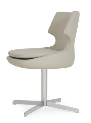 Soho Concept Patara Swivel Dining Chair – Stylish Leatherette Design In Soft Black & White, 2-year Guarantee! Chrome,Light Grey  Soho-concept-dining-chair-05174