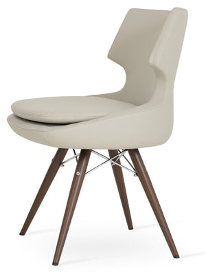 Soho Concept Patara Wood Dining Chair - Elegant Walnut Finish With Gold Accent, Soft Leatherette, 2-year Guarantee Walnut,Light Grey  Soho-concept-dining-chair-05176