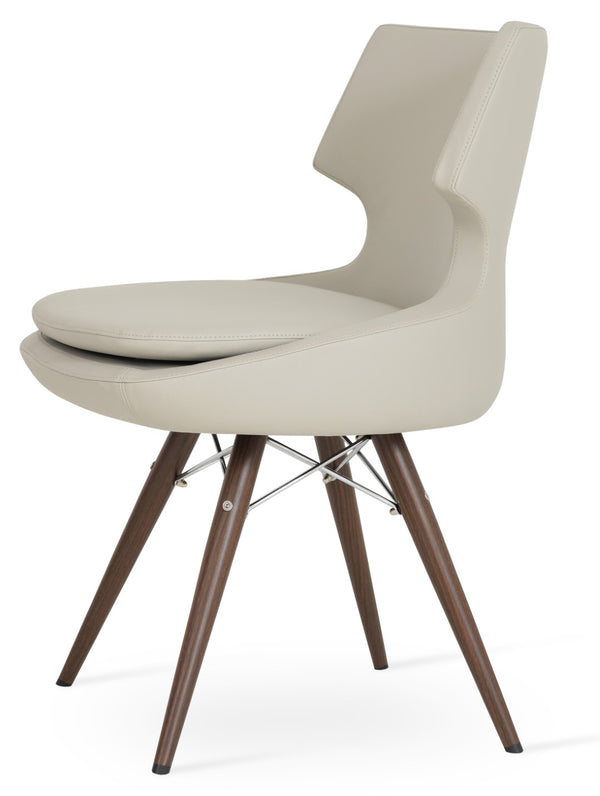 Soho Concept Patara Wood Dining Chair - Elegant Walnut Finish With Gold Accent, Soft Leatherette, 2-year Guarantee Walnut,Light Grey  Soho-concept-dining-chair-05176