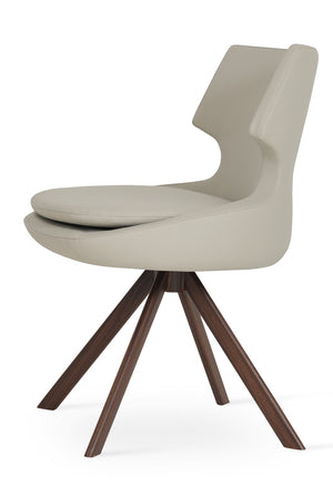 Soho Concept Patara Swivel Dining Chair - Stylish Leatherette With Memory Feature, 2-year Guarantee, Walnut Finish Walnut,Light Grey  Soho-concept-dining-chair-05180