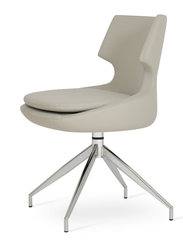 Soho Concept Patara Spider Chair - Stylish Leatherette Dining Chair With Aluminum Base & 2-year Warranty, Light Grey Light Grey  Soho-concept-dining-chair-05179