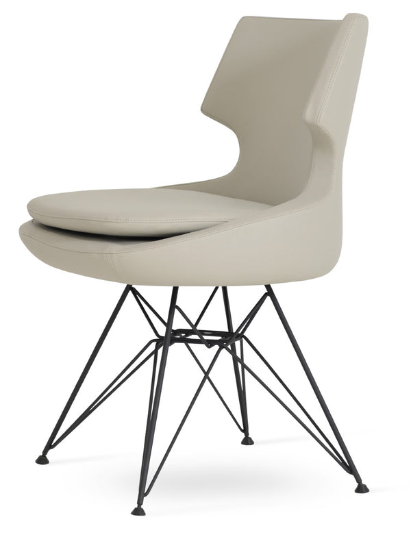 Soho Concept Patara Tower Dining Chair - Stylish Leatherette Upholstery, Chrome & Gold Finishes, 2-year Guarantee! Black,Light Grey  Soho-concept-dining-chair-05181
