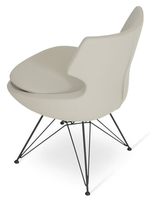 Soho Concept Patara Tower Dining Chair - Stylish Leatherette Upholstery, Chrome & Gold Finishes, 2-year Guarantee! Black,Light Grey  Soho-concept-dining-chair-05182