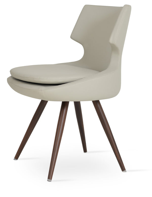Soho Concept Patara Star Chair - Elegant Dining Chair With Stylish Fabric Options & 10-year Guarantee, Walnut Walnut,Light Grey  Soho-concept-dining-chair-05173
