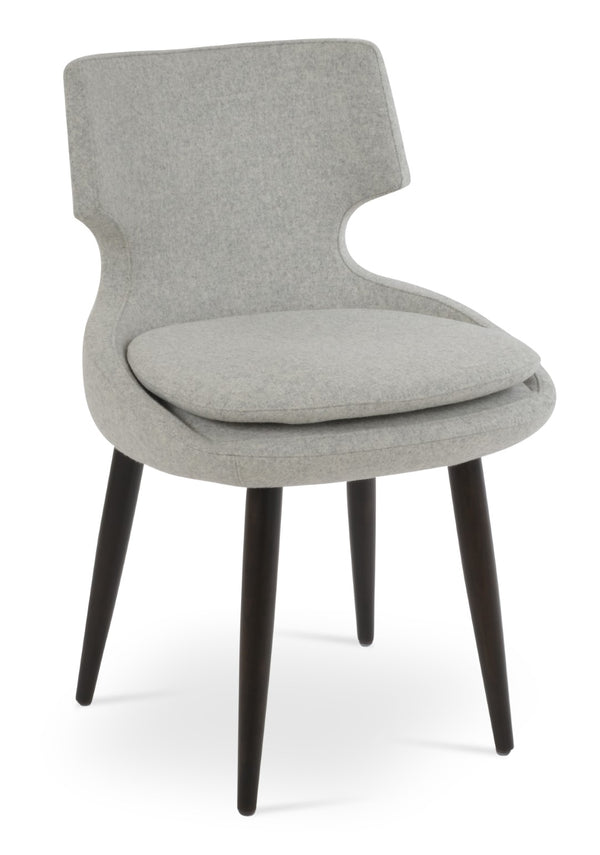 Soho Concept Patara Wood Dining Chair In Camira Blazer Wool – Stylish & Durable With 10-year Guarantee, Walnut Finish Walnut,Silver  Soho-concept-dining-chair-05141
