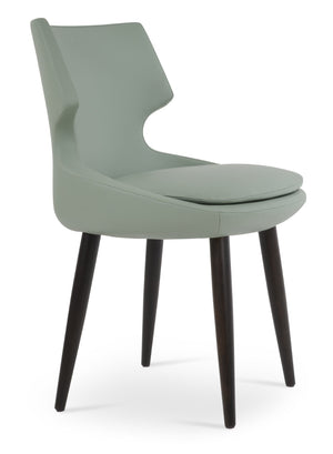 Soho Concept Patara Wood Dining Chair - Elegant Walnut Finish With Gold Accent, Soft Leatherette, 2-year Guarantee Walnut  Soho-concept-dining-chair-05135