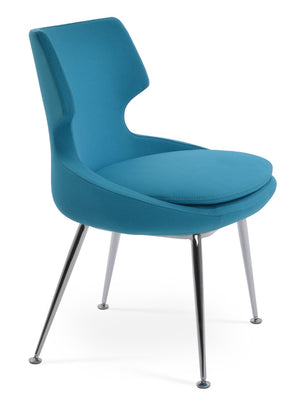 Soho Concept Patara Metal Dining Chair - Elegant Chrome Base, Luxurious Upholstery Options, 10-year Guarantee! Chrome  Soho-concept-dining-chair-05164