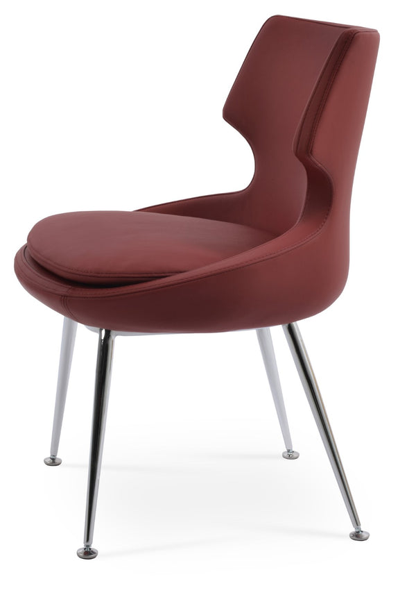 Soho Concept Patara Metal Dining Chair - Stylish Chrome Base, Soft Fire-retardant Leatherette, 2-year Guarantee Chrome,Red  Soho-concept-dining-chair-05161