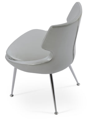 Soho Concept Patara Metal Dining Chair - Stylish Chrome Base, Soft Fire-retardant Leatherette, 2-year Guarantee Chrome,Silver  Soho-concept-dining-chair-05160