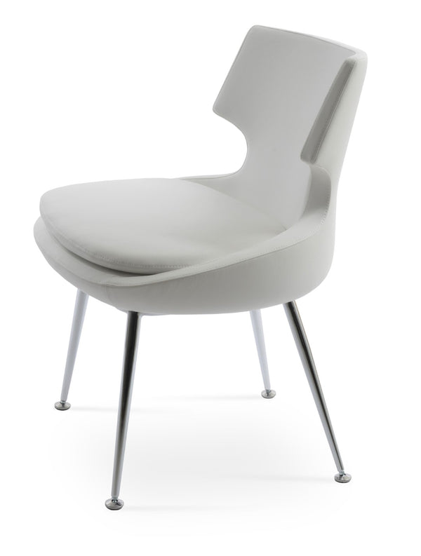 Soho Concept Patara Metal Dining Chair - Stylish Chrome Base, Soft Fire-retardant Leatherette, 2-year Guarantee Chrome  Soho-concept-dining-chair-05152