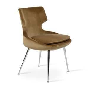 Soho Concept Patara Metal Dining Chair - Elegant Chrome Base, Luxurious Upholstery Options, 10-year Guarantee! Chrome  Soho-concept-dining-chair-05150