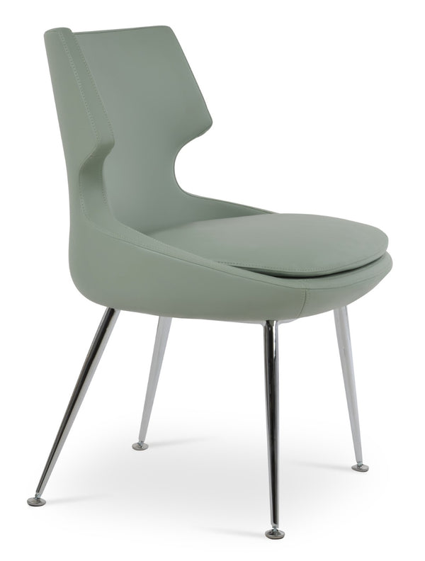 Soho Concept Patara Metal Dining Chair - Stylish Chrome Base, Soft Fire-retardant Leatherette, 2-year Guarantee Chrome  Soho-concept-dining-chair-05149