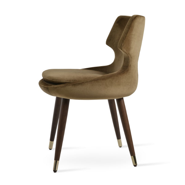 Soho Concept Patara Wood Dining Chair - Elegant Beech Base, Versatile Upholstery Options, 10-year Guarantee! Walnut,Gold  Soho-concept-dining-chair-05131