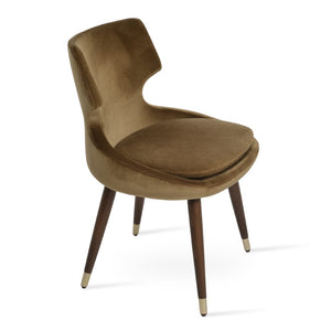 Soho Concept Patara Wood Dining Chair - Elegant Beech Base, Versatile Upholstery Options, 10-year Guarantee! Walnut,Gold  Soho-concept-dining-chair-05131