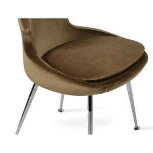 Soho Concept Patara Metal Dining Chair - Elegant Chrome Base, Luxurious Upholstery Options, 10-year Guarantee! Chrome  Soho-concept-dining-chair-05132