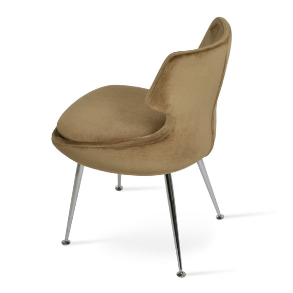 Soho Concept Patara Metal Dining Chair - Elegant Chrome Base, Luxurious Upholstery Options, 10-year Guarantee! Chrome  Soho-concept-dining-chair-05132