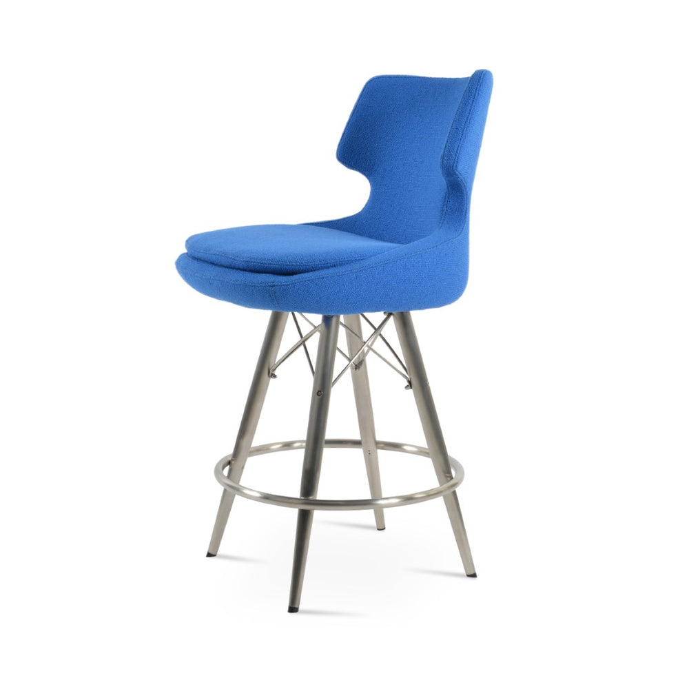 Soho Concept Patara Barstools & Counterstools - Stylish Upholstered Memory Swivel, 10-year Guarantee, Blue Blue  Soho-concept-dining-chair-09153