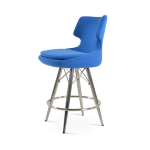 Soho Concept Patara Barstools & Counterstools - Stylish Upholstered Memory Swivel, 10-year Guarantee, Blue Blue  Soho-concept-dining-chair-09153