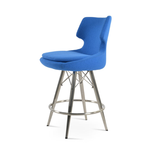Soho Concept Patara Barstools & Counterstools - Stylish Upholstered Memory Swivel, 10-year Guarantee, Blue Blue  Soho-concept-dining-chair-09153