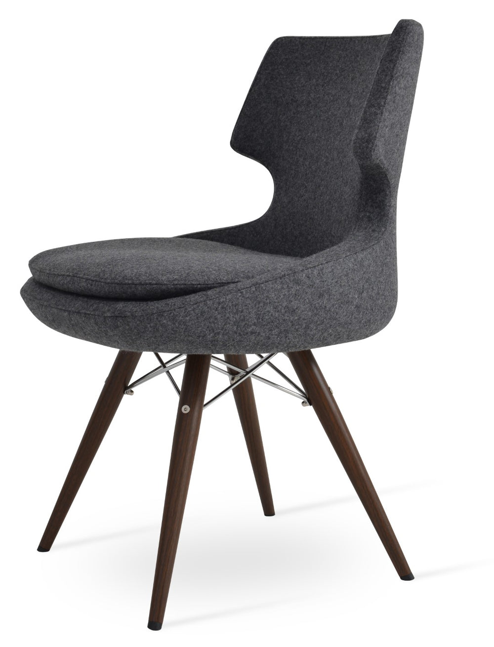 Soho Concept Patara Mw Bar & Counter Chairs - Stylish Wool Upholstery, Durable Design, 10-year Guarantee, Walnut Finish Walnut,Red  Soho-concept-dining-chair-05190