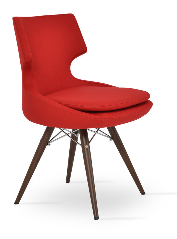 Soho Concept Patara Mw Bar & Counter Chairs - Stylish Wool Upholstery, Durable Design, 10-year Guarantee, Walnut Finish Walnut,Red  Soho-concept-dining-chair-05190