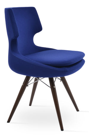Soho Concept Patara Mw Bar & Counter Chairs - Stylish Wool Upholstery, Durable Design, 10-year Guarantee, Walnut Finish Walnut,Blue  Soho-concept-dining-chair-05188