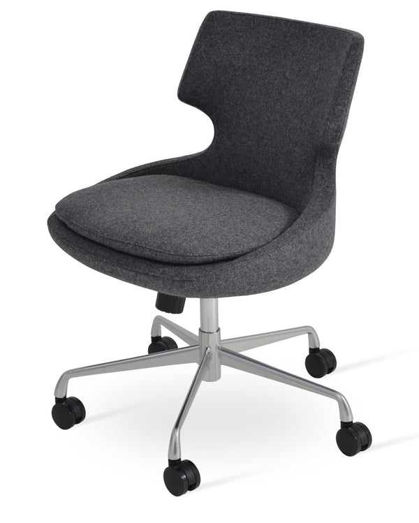 Soho Concept Patara Office Chair - Luxurious Camira Blazer Wool, 10-year Guarantee, Adjustable Height, Dark Grey Dark Grey  Soho-concept-dining-chair-11946