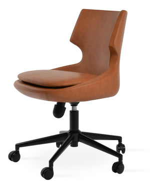 Soho Concept Patara Office Chairs - Stylish Metal Base With Leatherette Upholstery & 2-year Guarantee, Black Black  Soho-concept-dining-chair-11941