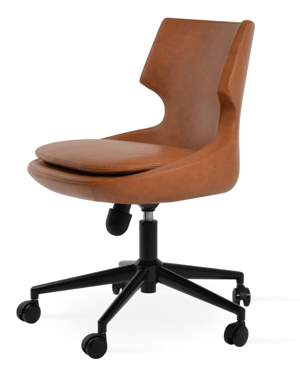 Soho Concept Patara Office Chairs - Stylish Metal Base With Leatherette Upholstery & 2-year Guarantee, Black Black  Soho-concept-dining-chair-11941