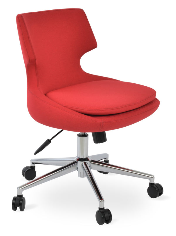 Soho Concept Patara Office Chairs - Stylish Boucle, Velvet & Nubuck Fabrics With 10-year Guarantee - Versatile Seating Chrome,Red  Soho-concept-dining-chair-11943