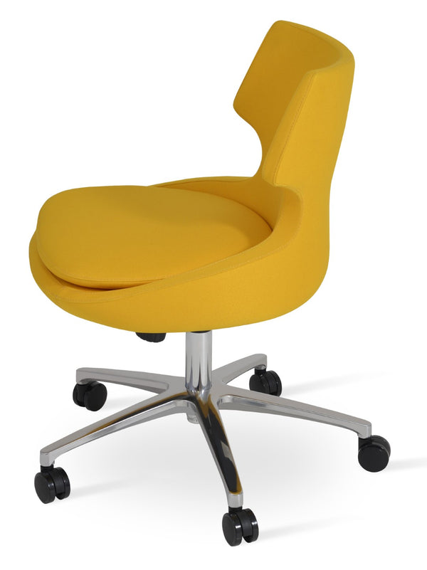 Soho Concept Patara Office Chairs - Stylish Boucle, Velvet & Nubuck Fabrics With 10-year Guarantee - Versatile Seating Yellow  Soho-concept-dining-chair-11926