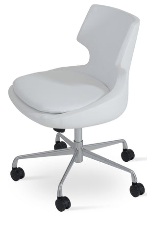 Soho Concept Patara Office Chairs - Stylish Metal Base With Leatherette Upholstery & 2-year Guarantee, Black White  Soho-concept-dining-chair-11927