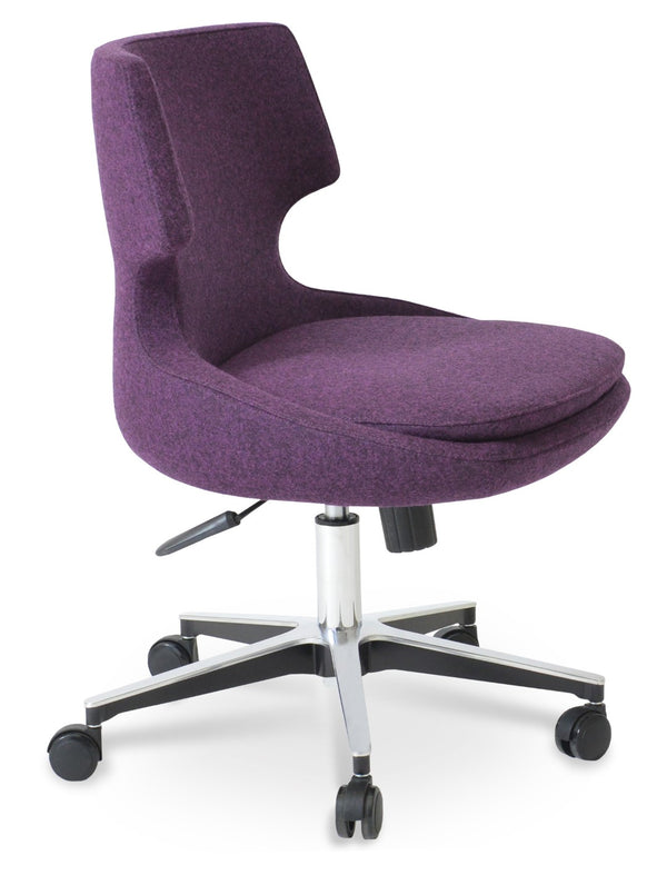 Soho Concept Patara Office Chair - Luxurious Camira Blazer Wool, 10-year Guarantee, Adjustable Height, Dark Grey Deep Maroon  Soho-concept-dining-chair-11928