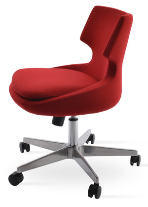 Soho Concept Patara Office Chair - Luxurious Camira Blazer Wool, 10-year Guarantee, Adjustable Height, Dark Grey Red  Soho-concept-dining-chair-11935