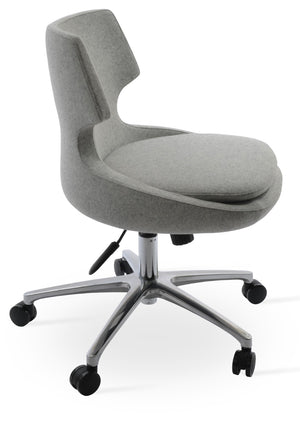 Soho Concept Patara Office Chair - Luxurious Camira Blazer Wool, 10-year Guarantee, Adjustable Height, Dark Grey Silver  Soho-concept-dining-chair-11936