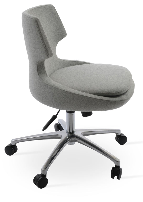 Soho Concept Patara Office Chair - Luxurious Camira Blazer Wool, 10-year Guarantee, Adjustable Height, Dark Grey Silver  Soho-concept-dining-chair-11936