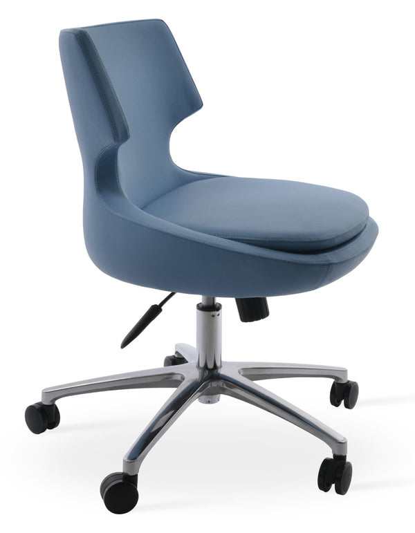 Soho Concept Patara Office Chairs - Stylish Metal Base With Leatherette Upholstery & 2-year Guarantee, Black Blue  Soho-concept-dining-chair-11932