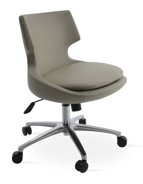 Soho Concept Patara Office Chairs - Stylish Metal Base With Leatherette Upholstery & 2-year Guarantee, Black Light Grey  Soho-concept-dining-chair-11938