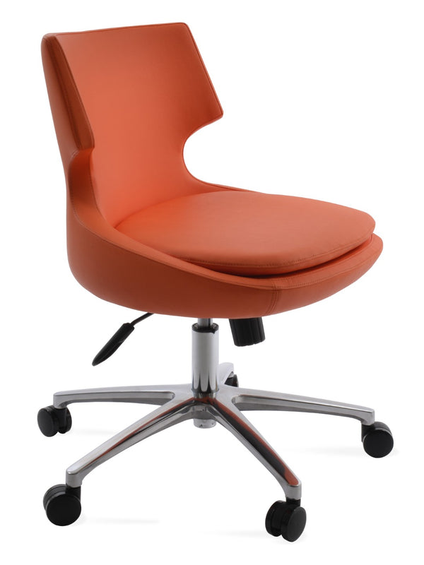 Soho Concept Patara Office Chairs - Stylish Metal Base With Leatherette Upholstery & 2-year Guarantee, Black Orange  Soho-concept-dining-chair-11939