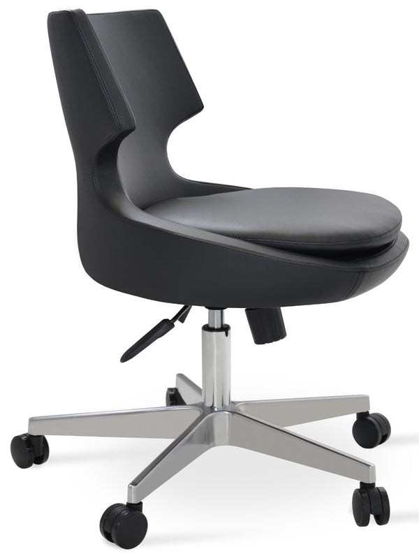 Soho Concept Patara Office Chairs - Stylish Metal Base With Leatherette Upholstery & 2-year Guarantee, Black Black  Soho-concept-dining-chair-11931