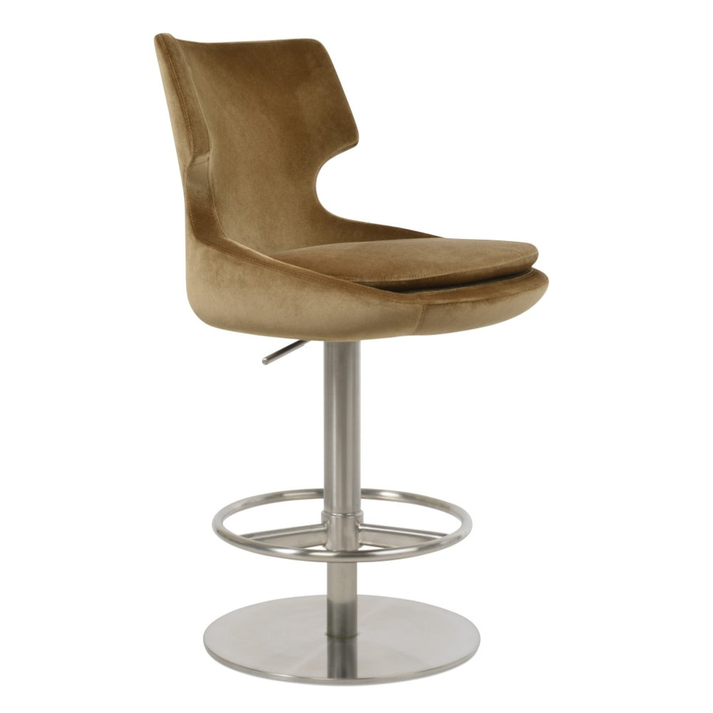 Soho Concept Patara Adjustable Piston Barstools & Counterstools - Stylish Boucle, Velvet, Nubuck & More! 10 Year Warranty White  Soho-concept-dining-chair-09111